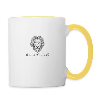 Born to rule - Tasse zweifarbig - Weiß/Gelb - Rechts