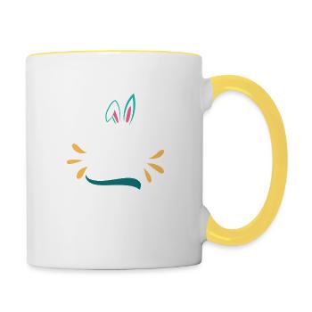 Happy Easter Frohe Ostern - Contrasting Mug - white/yellow - Right