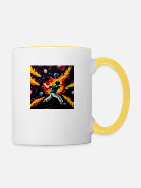 Bowling - Tasse zweifarbig - Weiß/Gelb