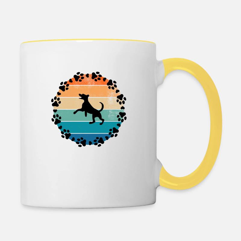 Dogs Sun - Contrasting Mug - white/yellow