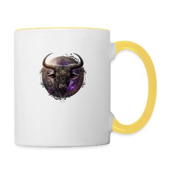 Taurus Horoscope - Contrasting Mug - white/yellow - Right