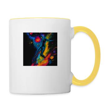 Bunter Tanz - Tasse zweifarbig - Weiß/Gelb - Rechts
