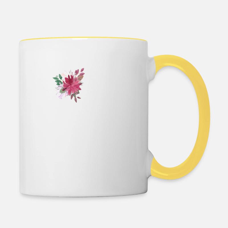 Lettre s floral - Mug contrasté - blanc/jaune