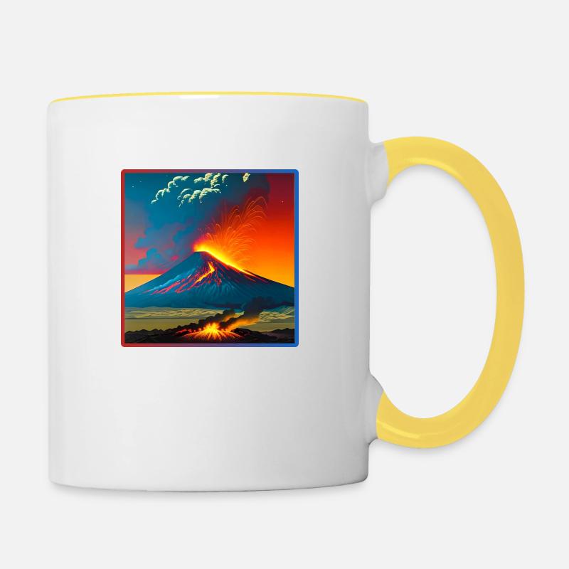 Volcano - Mug contrasté - blanc/jaune