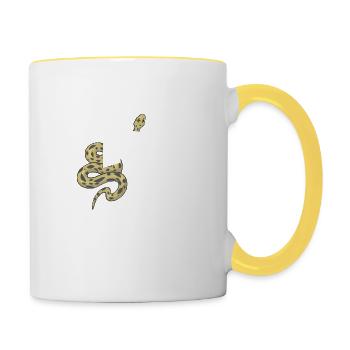 Buchstabe b Schlange - Tasse zweifarbig - Weiß/Gelb - Rechts