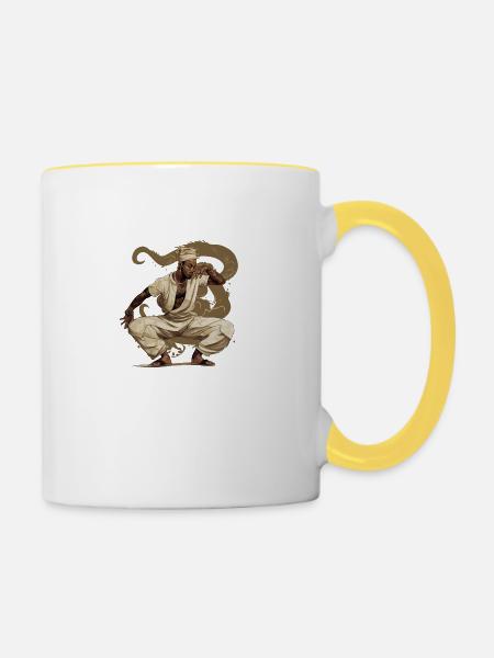 Hip-Hop-Beats - Tasse zweifarbig - Weiß/Gelb