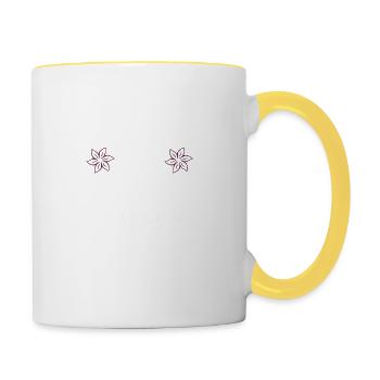 "La vie est belle" - pour vous sublimer - Mug contrasté - blanc/jaune - Droite