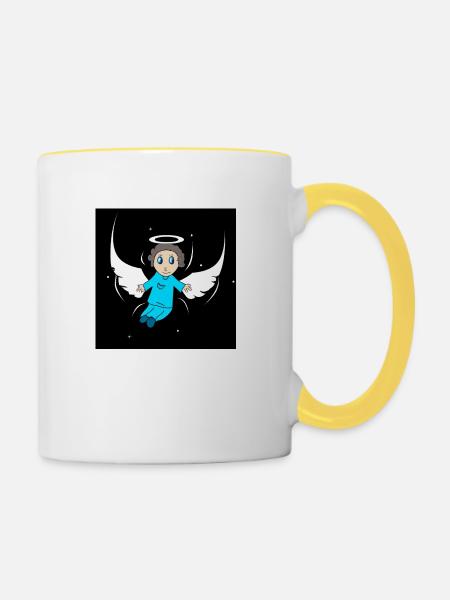Engelchen - Tasse zweifarbig - Weiß/Gelb