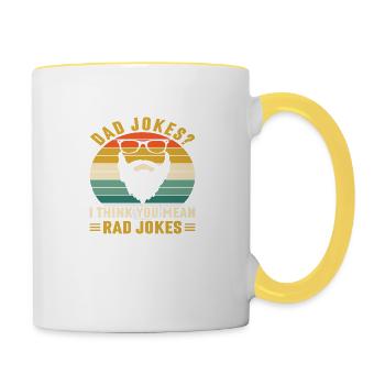 Dad Jokes I Think You Mean Rad Jokes - Contrasting Mug - white/yellow - Right