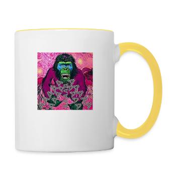 King nervous AAAaaa Van gogh - Contrasting Mug - white/yellow - Right