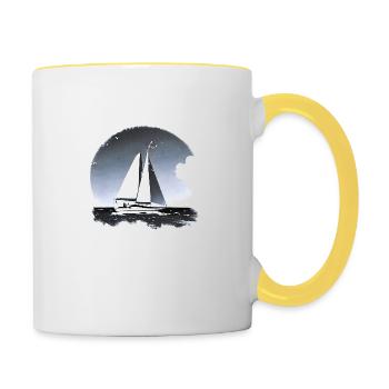 Sailing Sailing Sailboat Sailor Sailing Ship - Contrasting Mug - white/yellow - Right