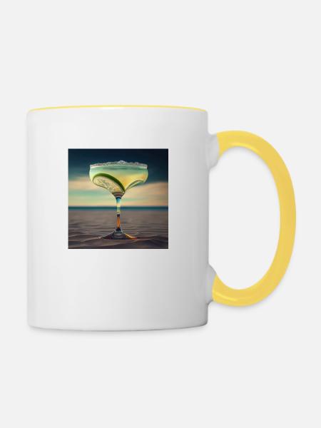 Cocktail 5 Geschenk - Tasse zweifarbig - Weiß/Gelb