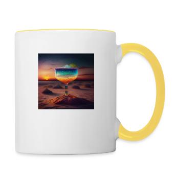 Cocktail 6 Cadeau - Mug contrasté - blanc/jaune - Droite