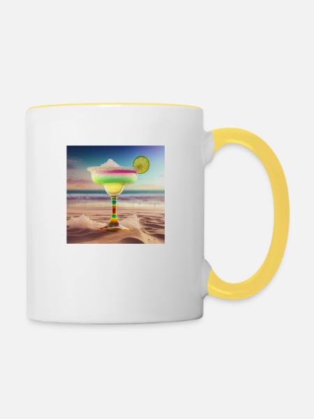 Cocktail 7 Geschenk - Tasse zweifarbig - Weiß/Gelb