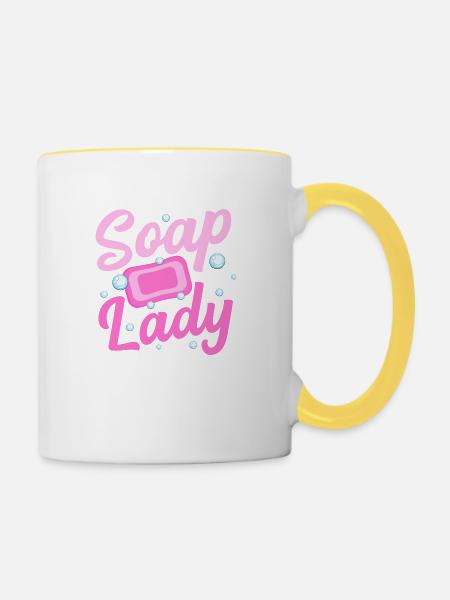 Soap Lady Soapmaker Soapmaking - Tasse zweifarbig - Weiß/Gelb