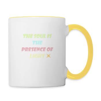 The Soul is the presence of Light - Contrasting Mug - white/yellow - Right