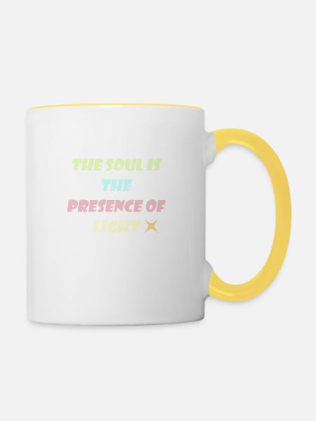 The Soul is the presence of Light - Tasse zweifarbig - Weiß/Gelb