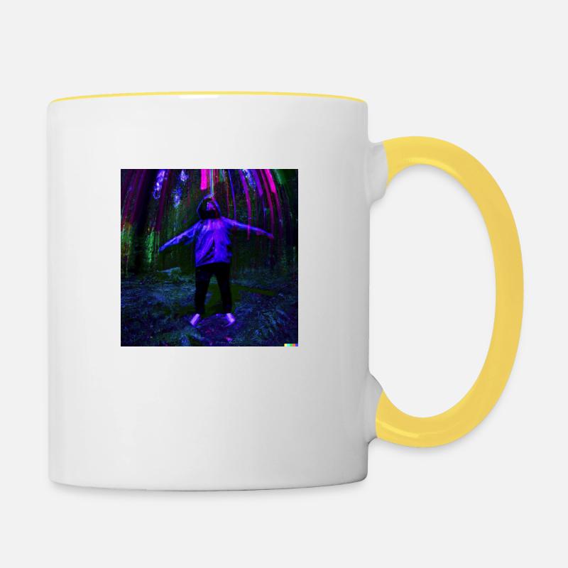 Deep Forest - Tasse zweifarbig - Weiß/Gelb