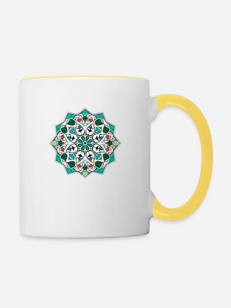 Folklore oriental - Mug contrasté - blanc/jaune