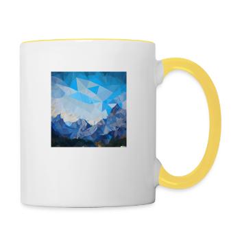 Coole Berg Berglandschaft aus Dreiecken - Tasse zweifarbig - Weiß/Gelb - Rechts