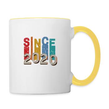 Since 2020 retro - Contrasting Mug - white/yellow - Right