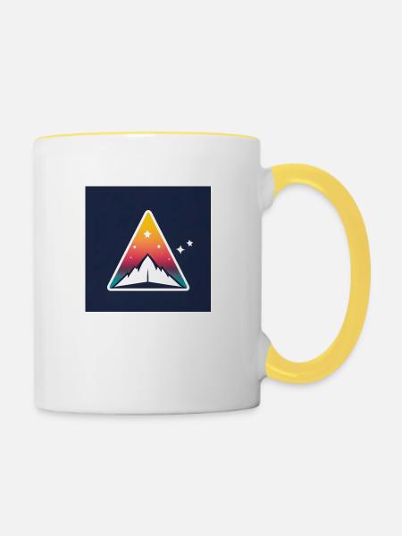 Space - Tasse zweifarbig - Weiß/Gelb