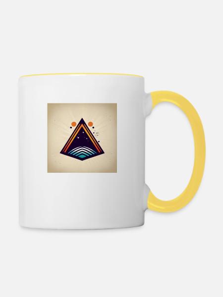 Space Dreieck - Tasse zweifarbig - Weiß/Gelb