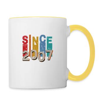 Seit 2007 retro - Tasse zweifarbig - Weiß/Gelb - Rechts