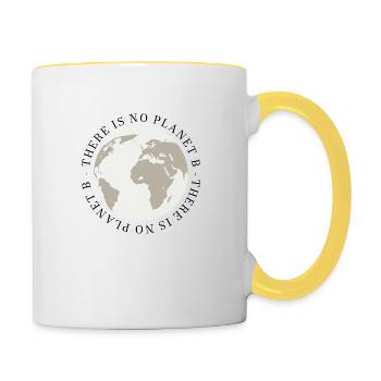 Il n’y a pas de planète B - Mug contrasté - blanc/jaune - Droite