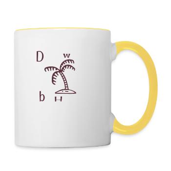 Dont worry be happy - Tasse zweifarbig - Weiß/Gelb - Rechts