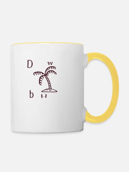 Dont worry be happy - Contrasting Mug - white/yellow