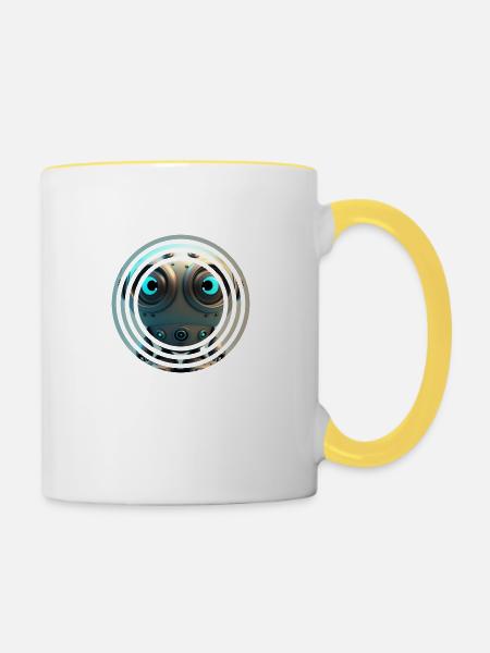 Im Robot - Tasse zweifarbig - Weiß/Gelb