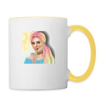 Rainbowgirl - Contrasting Mug - white/yellow - Right