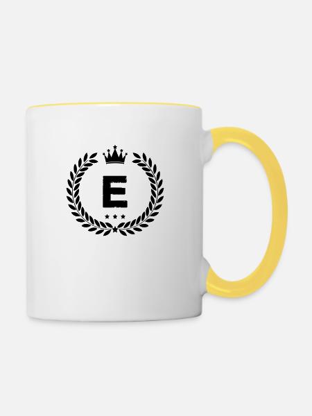 wappen e - Tasse zweifarbig - Weiß/Gelb