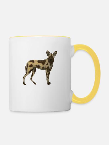 Wildhund - Tasse zweifarbig - Weiß/Gelb