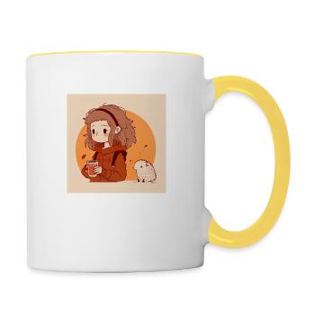 Yuna die Sanfte - Tasse zweifarbig - Weiß/Gelb - Rechts