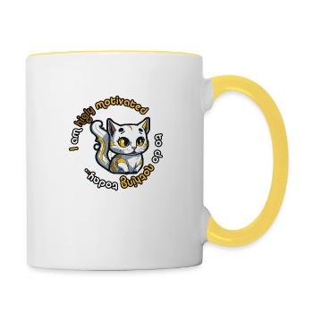 chat doré très motivé - DIGITAL - Mug contrasté - blanc/jaune - Droite