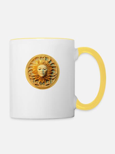 Sun - Tasse zweifarbig - Weiß/Gelb
