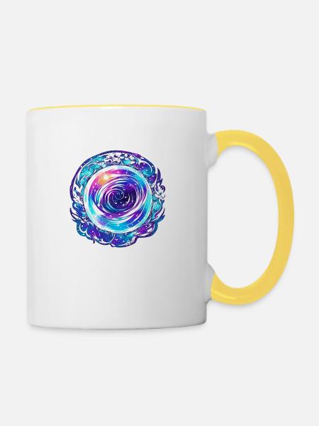Raumfahrt - Tasse zweifarbig - Weiß/Gelb