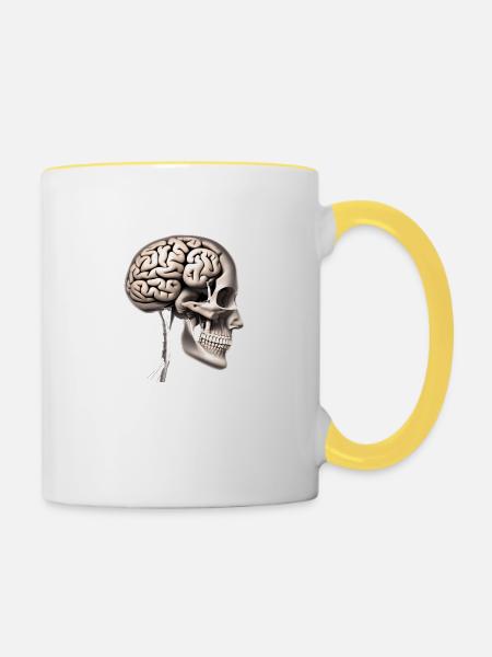 Brain - Tasse zweifarbig - Weiß/Gelb