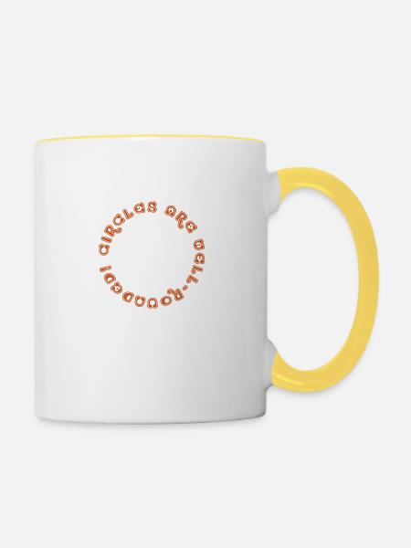 Kreise sind gut gerundet - Tasse zweifarbig - Weiß/Gelb