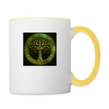 Celtic Tree of Life - Mug contrasté - blanc/jaune - Droite