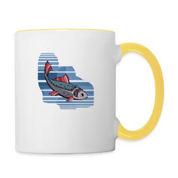 Poisson - Mug contrasté - blanc/jaune - Droite