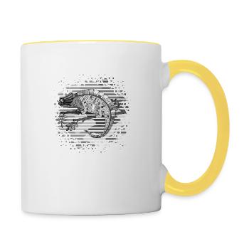 Chamäleon - Tasse zweifarbig - Weiß/Gelb - Rechts