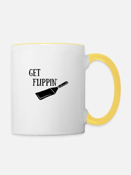 Get Flippin' - Tasse zweifarbig - Weiß/Gelb