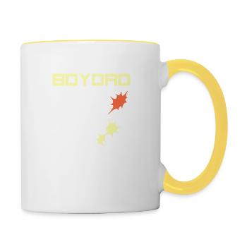 Boy Dad Papa de Fils Père de garçons Cadeau - Mug contrasté - blanc/jaune - Droite
