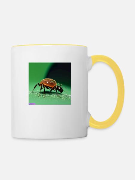 Makro-Sammlung - Tasse zweifarbig - Weiß/Gelb