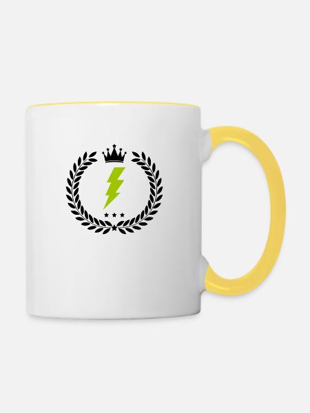 wappen blitz - Tasse zweifarbig - Weiß/Gelb
