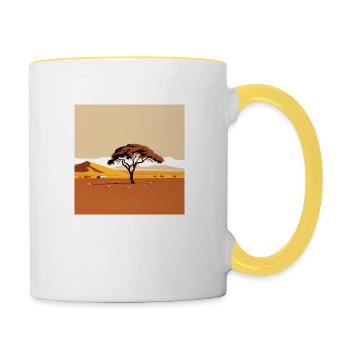 Auszeit in der Wüste - Tasse zweifarbig - Weiß/Gelb - Rechts