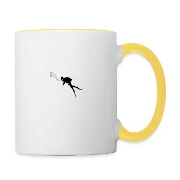 Plongeuse bretonne n’avale pas d’eau - Mug contrasté - blanc/jaune - Droite